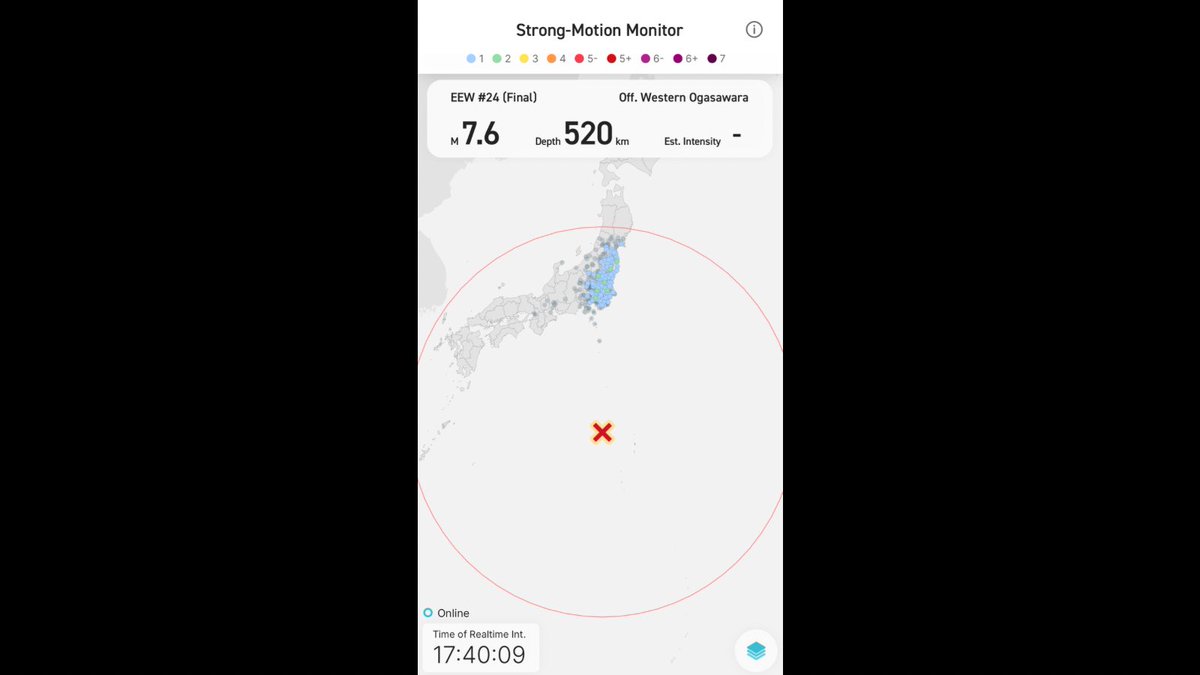 A Magnitude 7.6 earthquake has just occurred, centered south of Tokyo [I think] near the Ogasawara Islands. A tsunami warning has not been issued. 🇯🇵 🚨 🫨