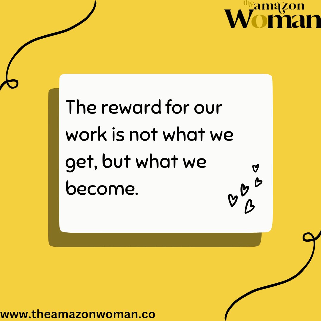 The reward for our work is not what we get, but what we become.

Join Nigeria first inspirational magazine for 40+ women
Visit our website @ theamazonwoman.co

#theamazonwoman
#theamazonwomanmagazine
#onlinemagazine
#40andbeyond
#explore