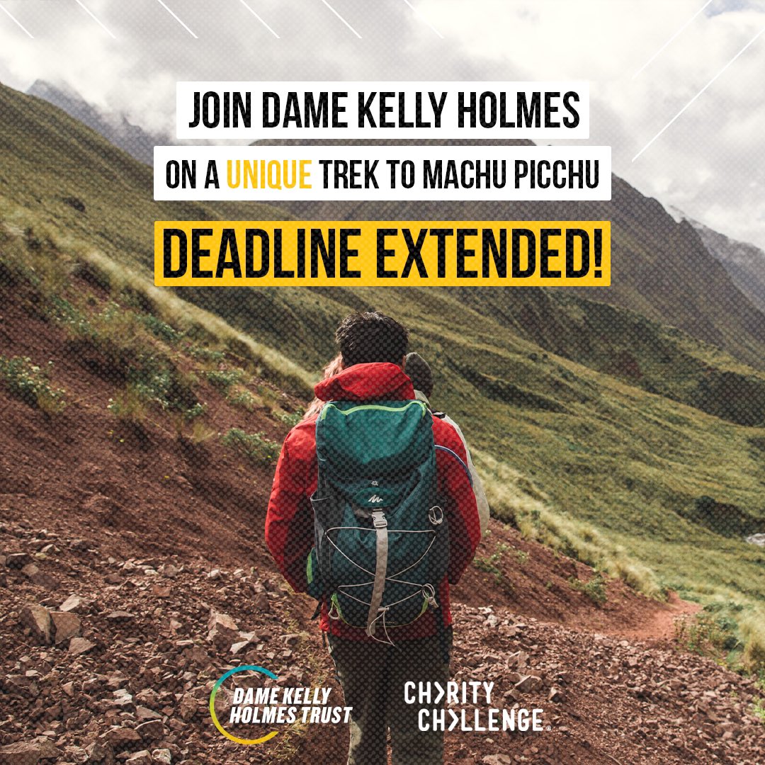 Join Dame Kelly Holmes on an adventure of a lifetime! Our unique trek to Machu Picchu only has a few spaces left & we’ve managed to extend the deadline for a short time to give you more time to sign up! For more info or to book: charitychallenge.com/expedition/393… #MachuPicchu | #MP24