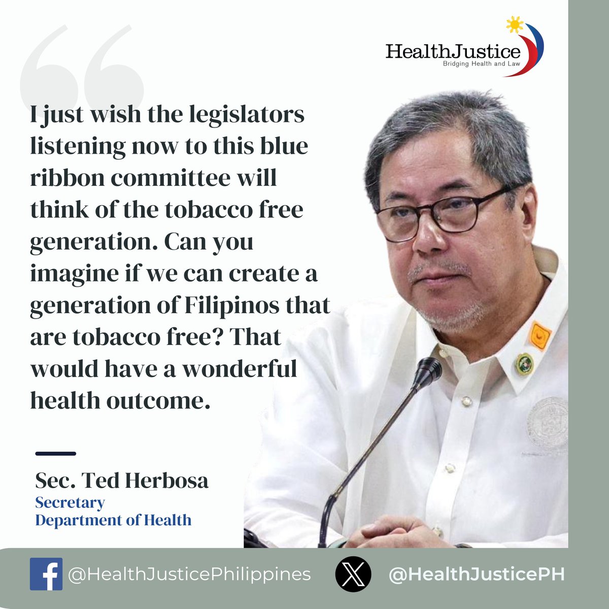 'What's the tobacco free generation? So it's an idea of attaining health through creating a cohort, a whole generation of children and youth not exposed to tobacco, not exposed to tobacco'- Sec. Ted Herbosa

read full article below:

healthjustice.ph/dirty-ashtray-…