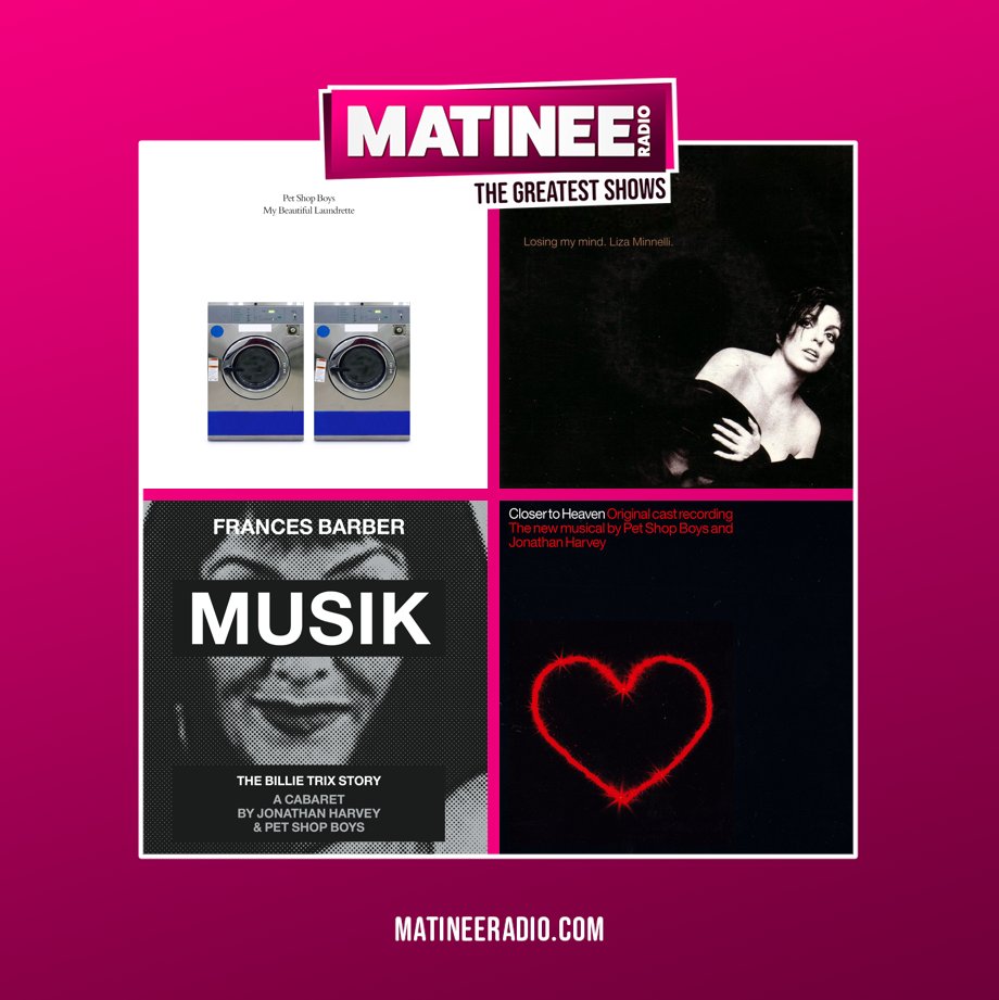 We're celebrating @petshopboys forays into musicals & theatre over almost 40 years inc: 🌟#WestSideStory 🌟#MyBeautifulLaunderette & collabs with: 🌟@kylieminogue 🌟@francesbarber13 @Stagedoorgareth plays them all (& more) next 🔊'Play Matinee Radio' 💻linktr.ee/MatineeRadio