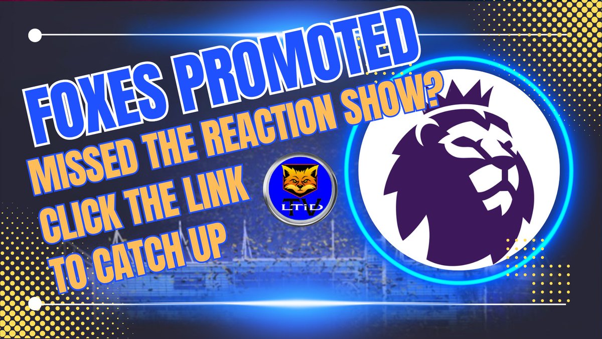 LEICESTER CITY PROMOTED TO PREMIER LEAGUE youtube.com/live/93WeTe-oH… via @YouTube 
#LCFC #championship #Leicester #Leicestercity #leicestercityfc #efl #leicestercitylive #leicestercityaovivo #foxes @lcfc @leicester @leicestercity @leicestercityfc #promoted #premierleague