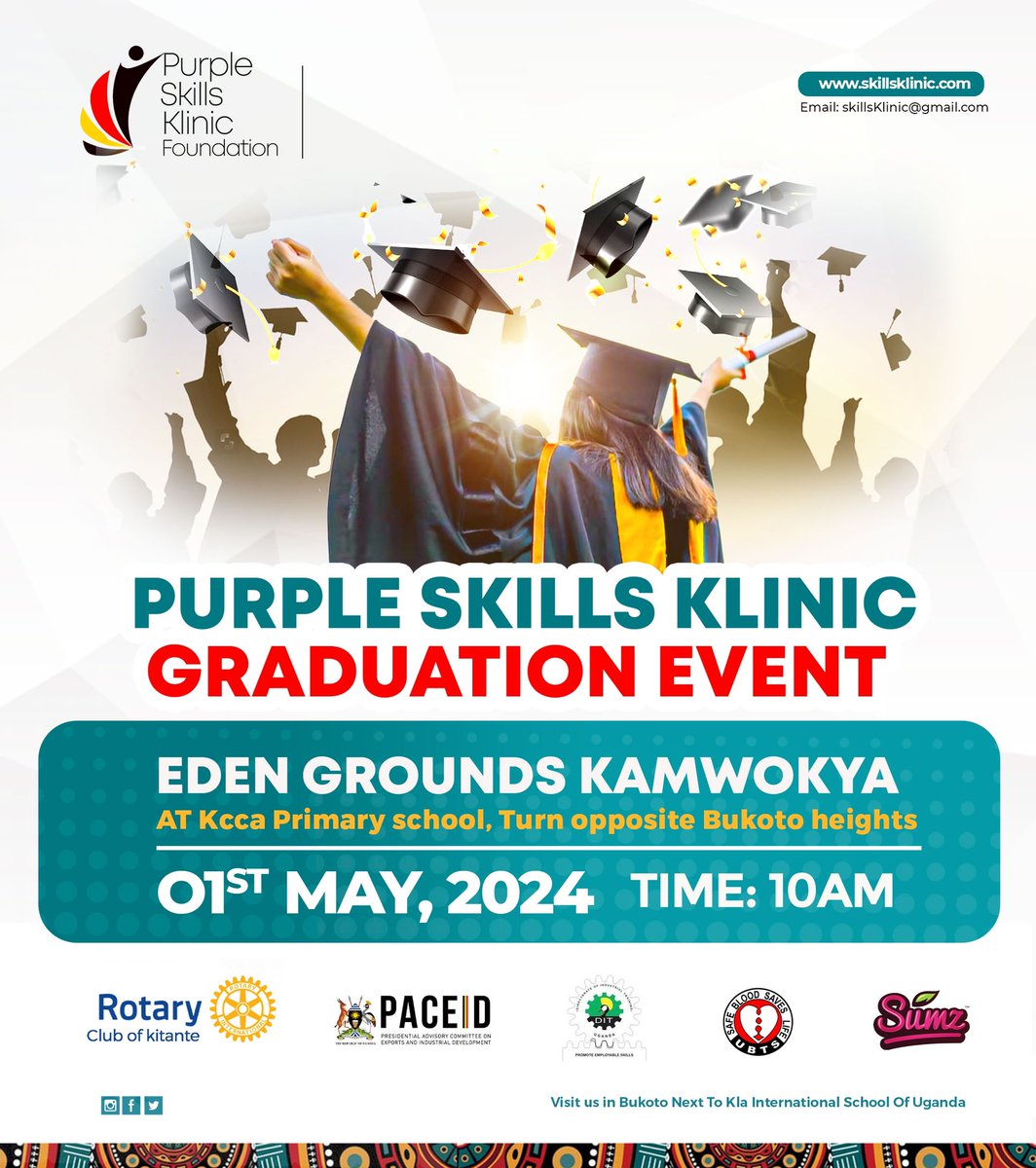 We chose to do our graduation in the community of Kamwokya itself wer we are based. 01-05-24 Next week Wednesday. Come celebrate with us our students milestone @SkillsKlinic