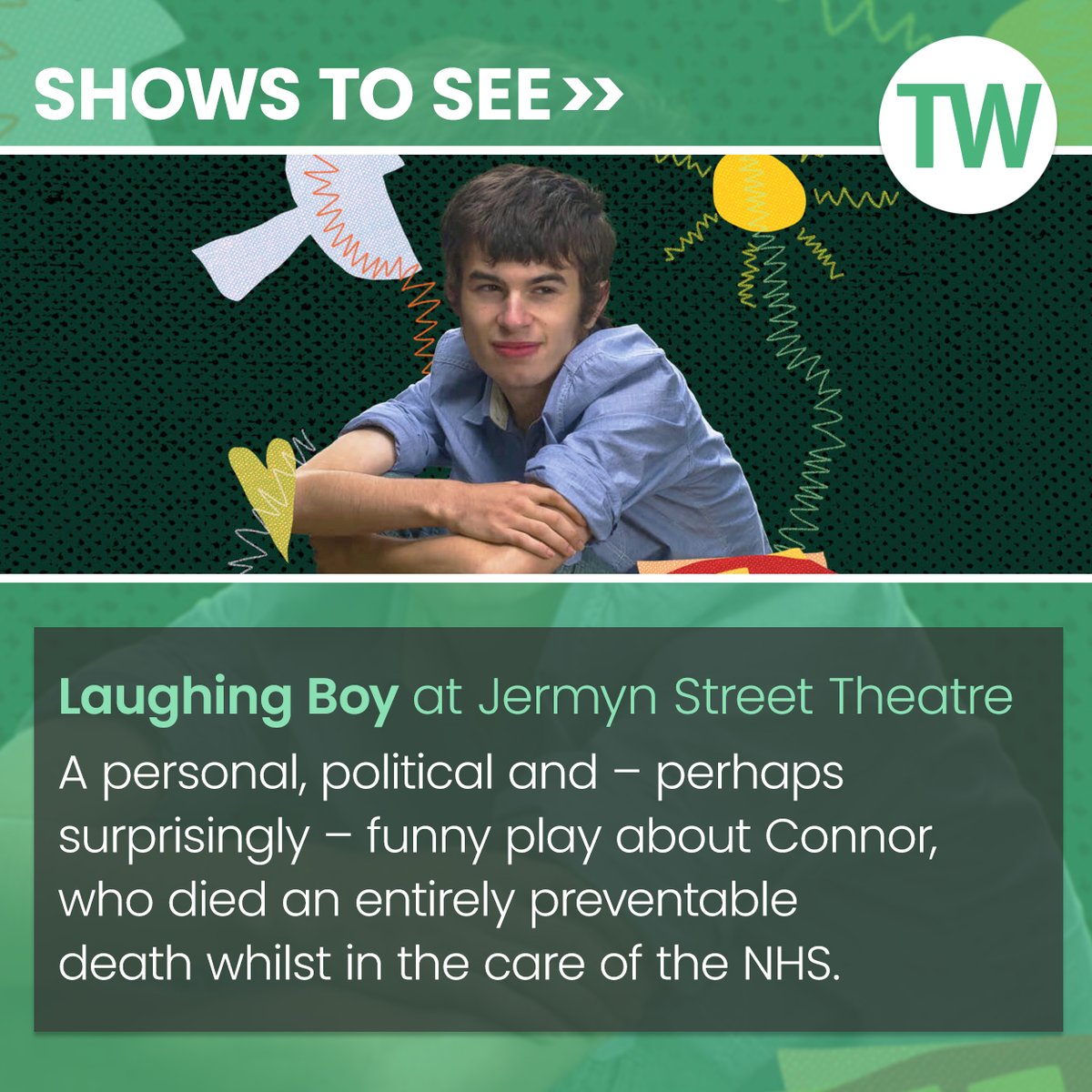 Among our recommended shows to see this week: ‘Laughing Boy’ by Sara Ryan at Jermyn Street Theatre. Get more show tips here: bit.ly/4b3Mh36 @JSTheatre