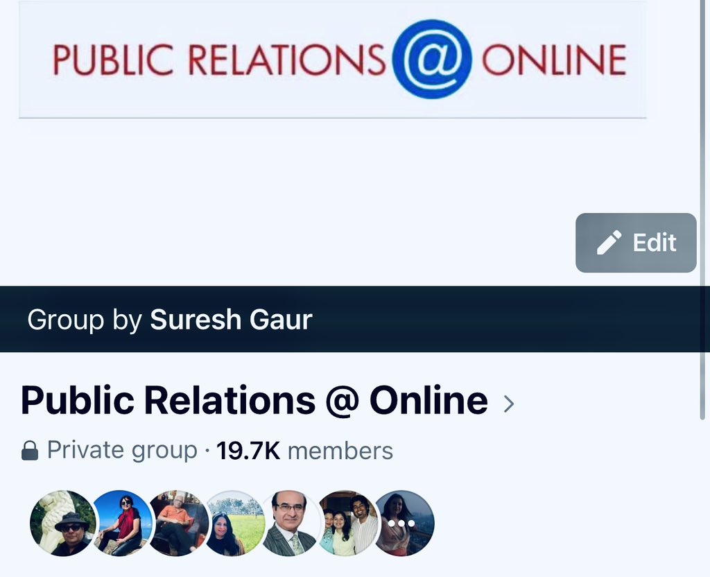 The FB Group 'Public Relations @ Online' managed by yours truly is now over 19700 members group. 

Thank you for your continued support.  
🙏🏼
Dr. Suresh Gaur, P R Guru
Group Admin.

#Facebook #FBGroup #facebookgroup #fbgroup #facebook #members #pr #publicrelations #online