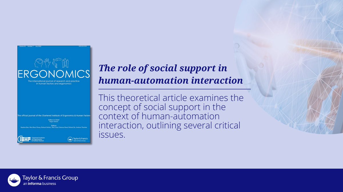 This theoretical article examines the concept of social support in the context of human-automation interaction and outlines several critical issues. 

Debates may arise with this groundbreaking research 🧠 @ergonomics1957 

🔗 spr.ly/6019klXfS

#MedTwitter #MedicalAI