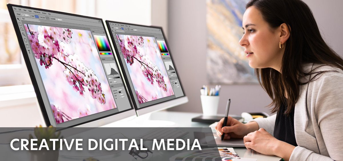 Today is #GraphicDesignDay Develop your skills in the creative media industry with us! Our Creative Media courses range from film, photography graphic design to web design. Explore more 📲 bit.ly/3otMnOr #graphicdesignday #creativedigitalmedia #joinus