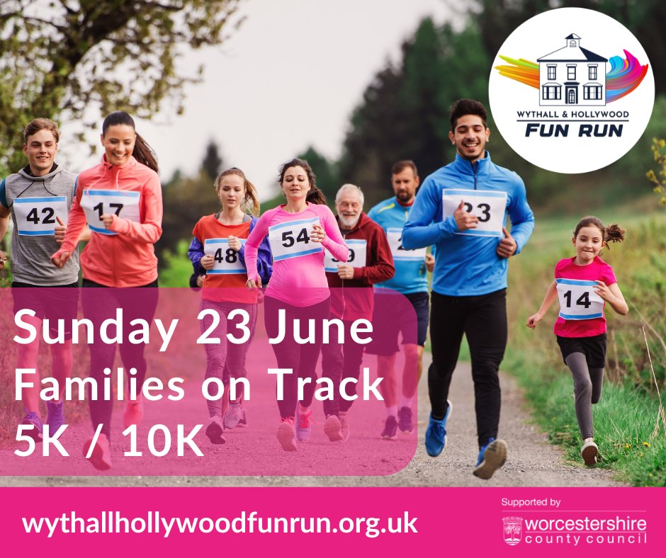 Join in the fun (run) at Wythall Park on 23 June. Families On Track is a special race where parents, children, grandparents and other friends and family get together to complete 10km as a continuous relay in whichever order they wish. More:wythallhollywoodfunrun.org.uk #whfunrun24