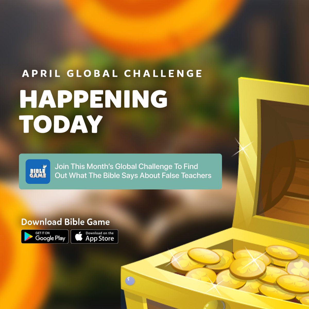 It’s Global Challenge Morning. 

Time to play and learn more scriptures about the theme “False Teachers”

Let’s get ready 🚀

Starting Time - 11:00 AM WAT

#BibleGame 
#GlobalChallenge