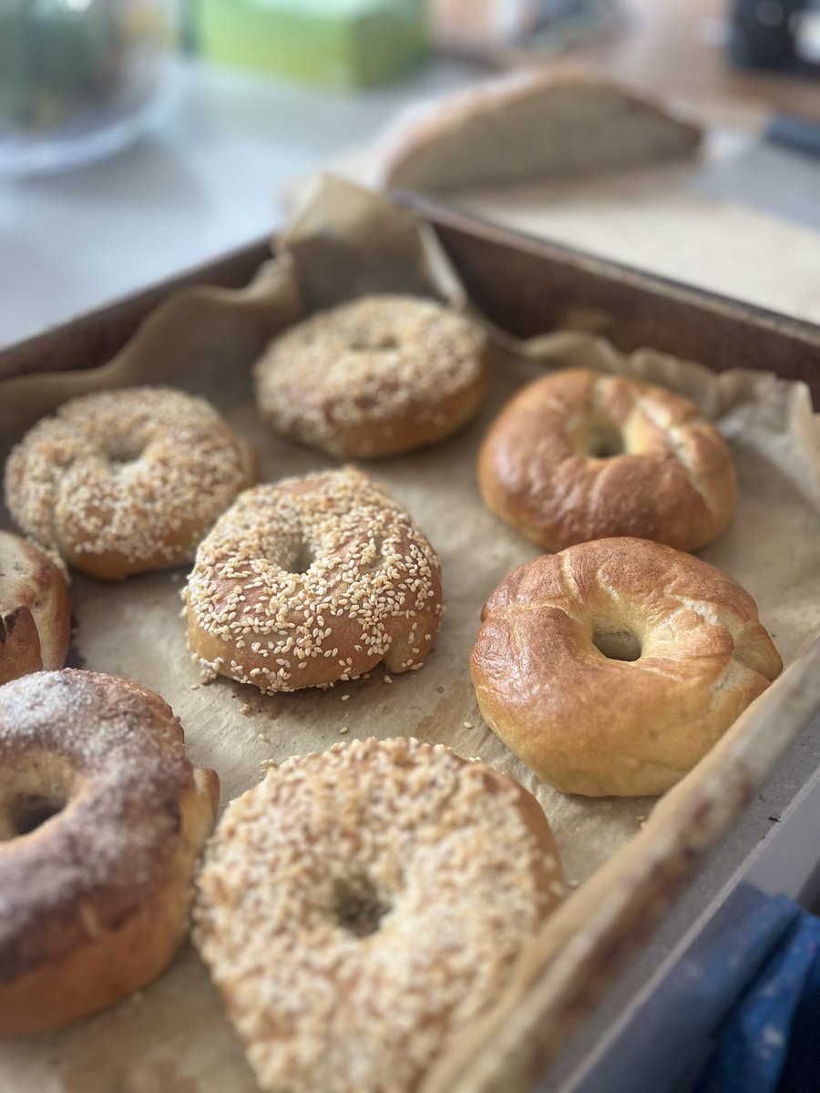 Saturday sourdough bagels - pretty pleased with my first attempt!