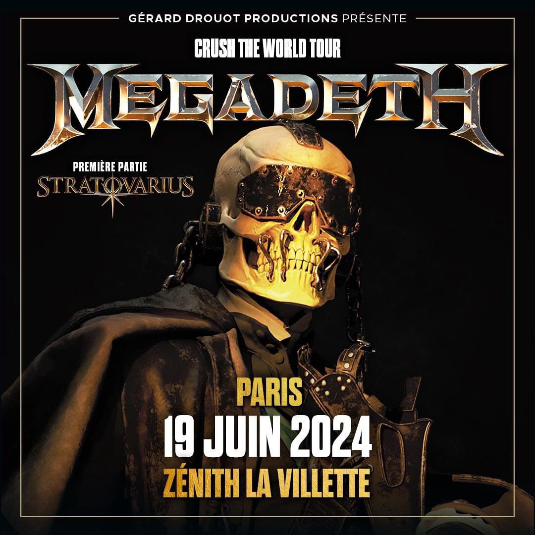 Stratovarius sera présent au @Zenith_Paris le 19 juin pour effectuer la première partie de @Megadeth.