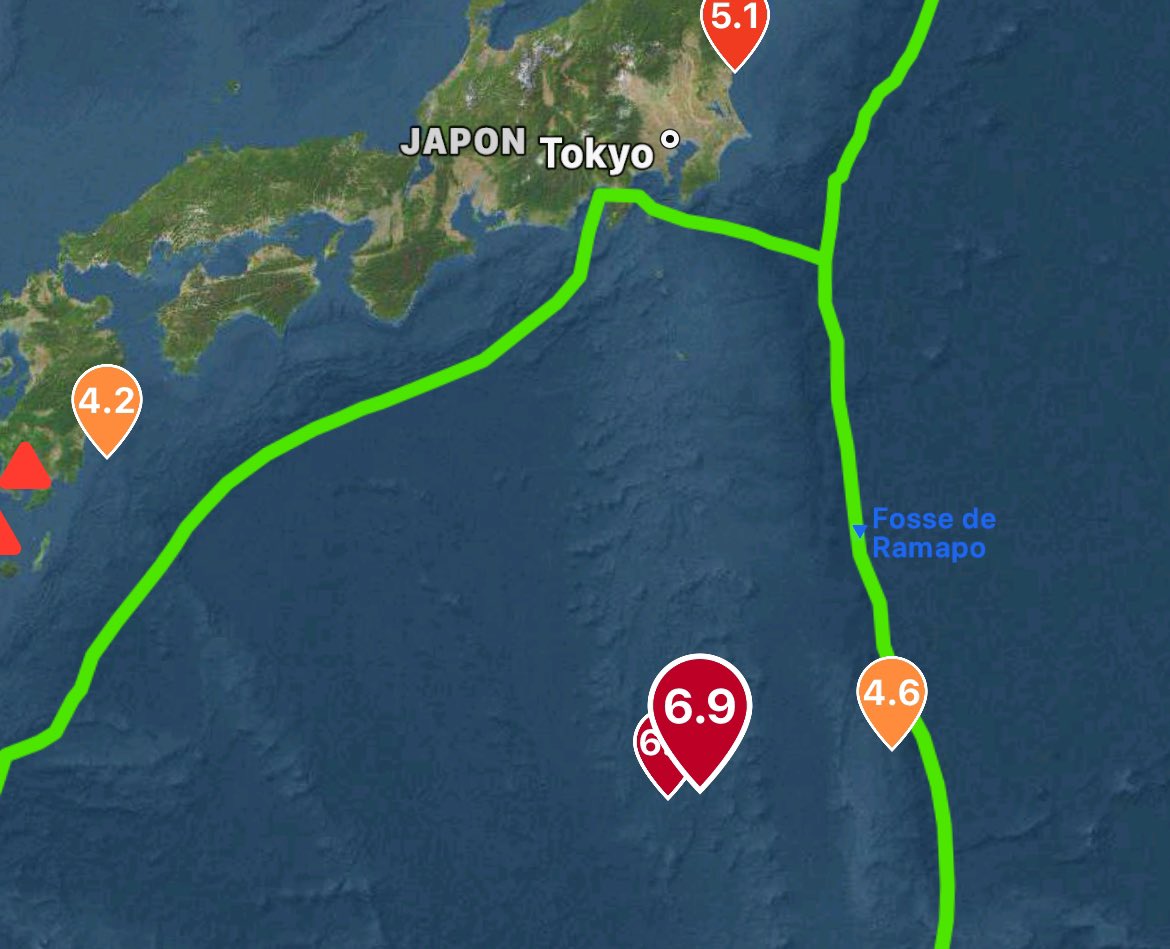 Deep 6.9 #earthquake Bonin Islands, Japan Region / ~538 km deep