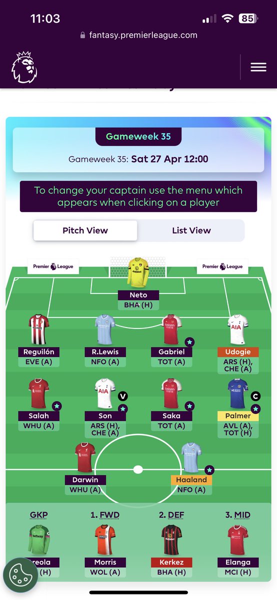 FlorianBrauner's tweet photo. @FPLMayor 1 FT, 0.6 itb. What do you think about udogie, salah and morris -> burn, gordon and jackson (-8)? https://t.co/TI3JeQHXzB
