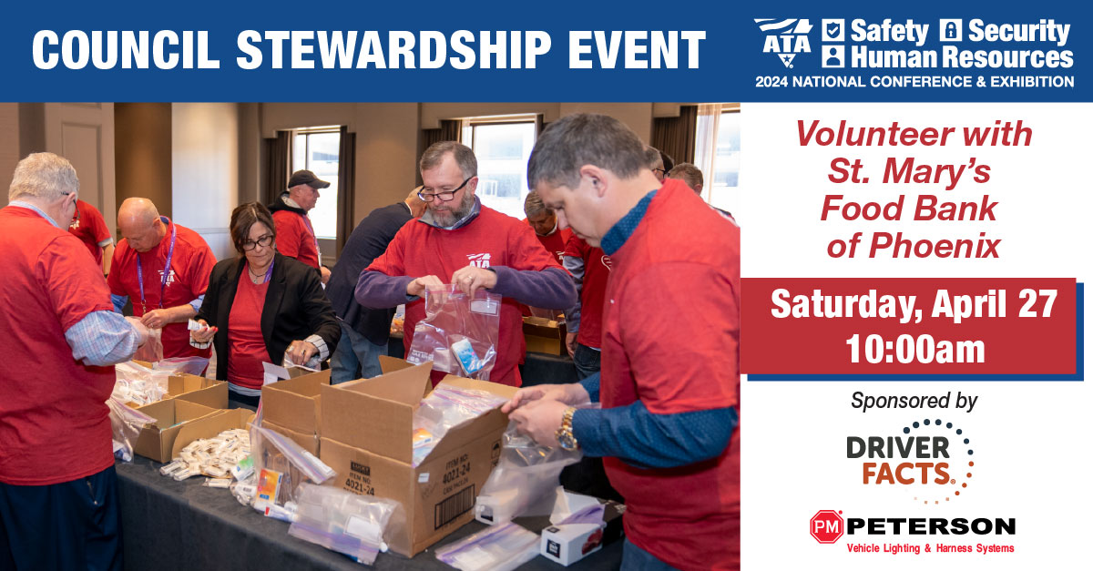 Join us at this year's Council Stewardship Event, sponsored by DriverFacts and @PetersonMfgCo at #SSHR24. Together, let's extend our hands to the local community along with St. Mary's Food Bank of Phoenix and build hope in the form of 2,000 care kits. All attendees are welcome!