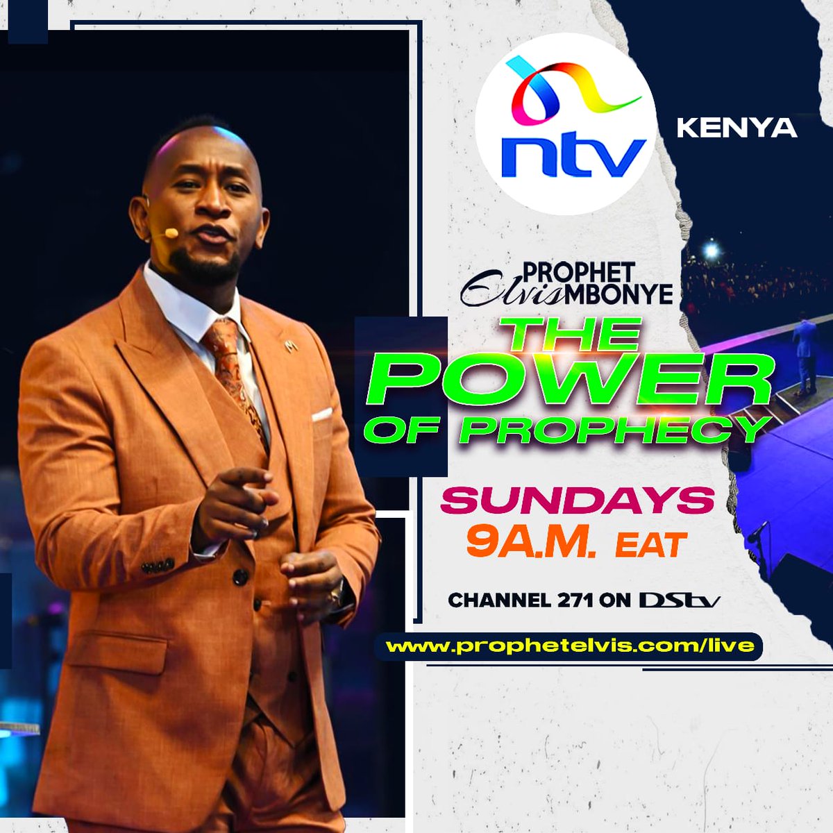 Tune in to NTV Kenya this Sunday at 9:00 A.M. for a captivating episode of 'The Power of Prophecy' by Prophet Elvis Mbonye. #ThePowerofProphecy