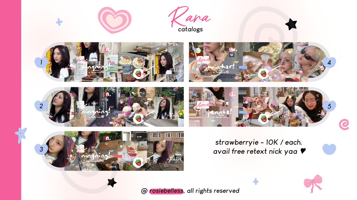 help rt, tysmchie! ♥︎ aku bawa 5 layout gg ready stock, esp : ningning, winter && jennie dengan harga 10K udah free retext nick yaa <33 buat detail layout bisa dilihat di bawah 🍓💬 tagie. #zonauang aespa, blackpink.