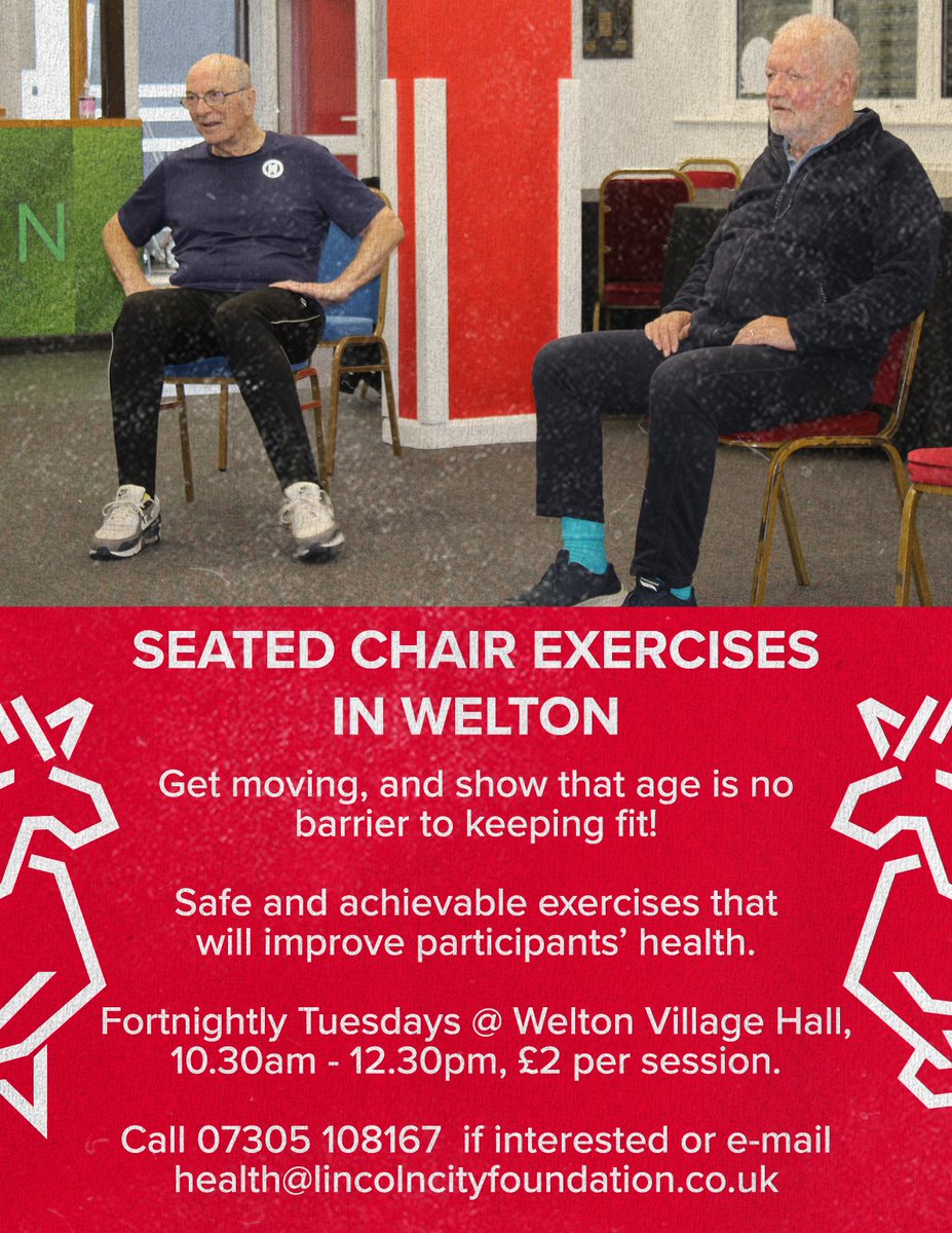 🪑 Our seated chair exercise sessions in Welton launch on Tuesday 30 April! 🙆‍♂️ Come down to Welton Village Hall to get yourself moving and keep fit no matter your age for just £2 per session. ℹ️ For more information visit: tinyurl.com/2anszxbz #WeAreImps