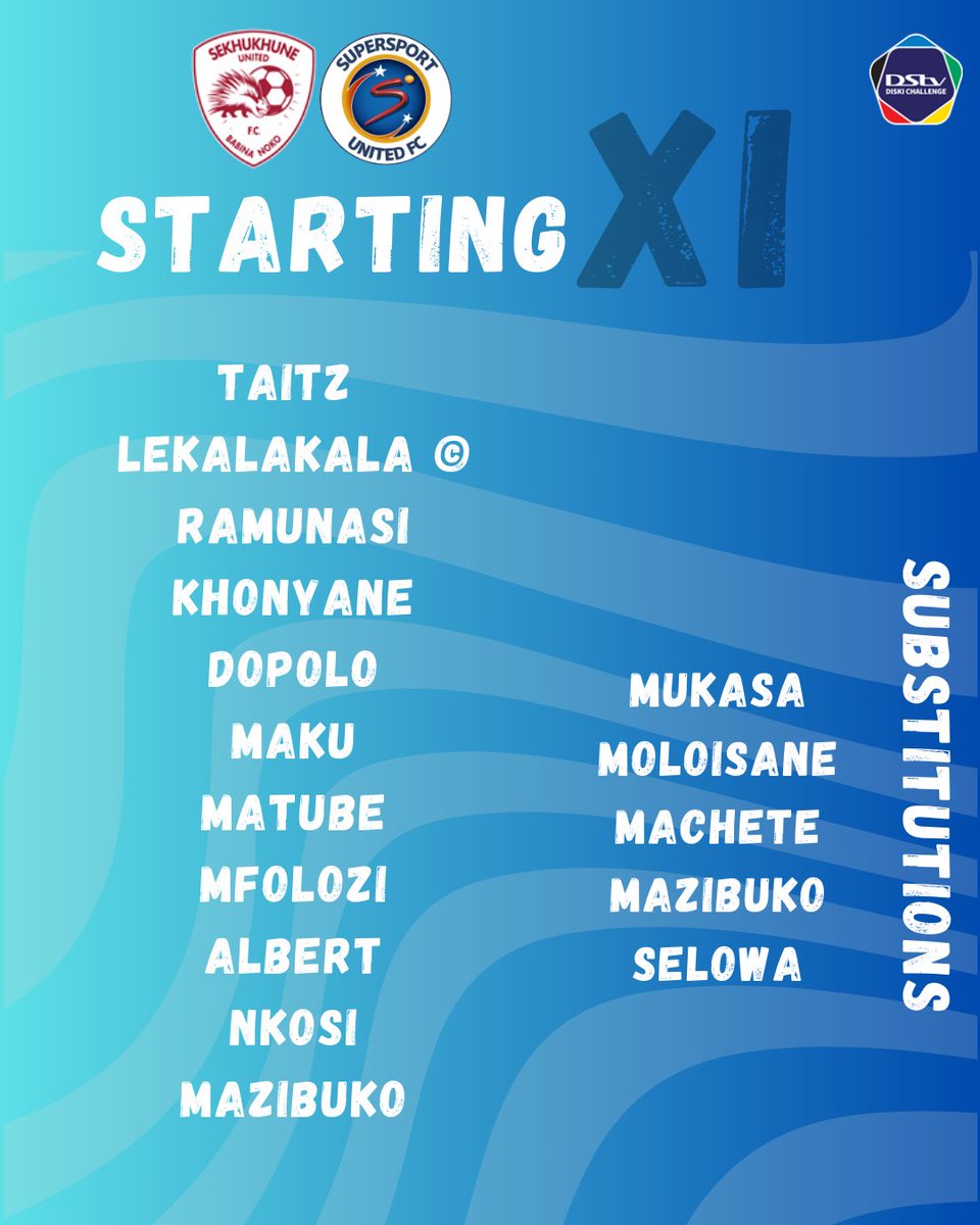 Here's how we line up today vs @SekhukhuneFc 🔵✍️

#MatsatsantsaUnified | #Asidlali