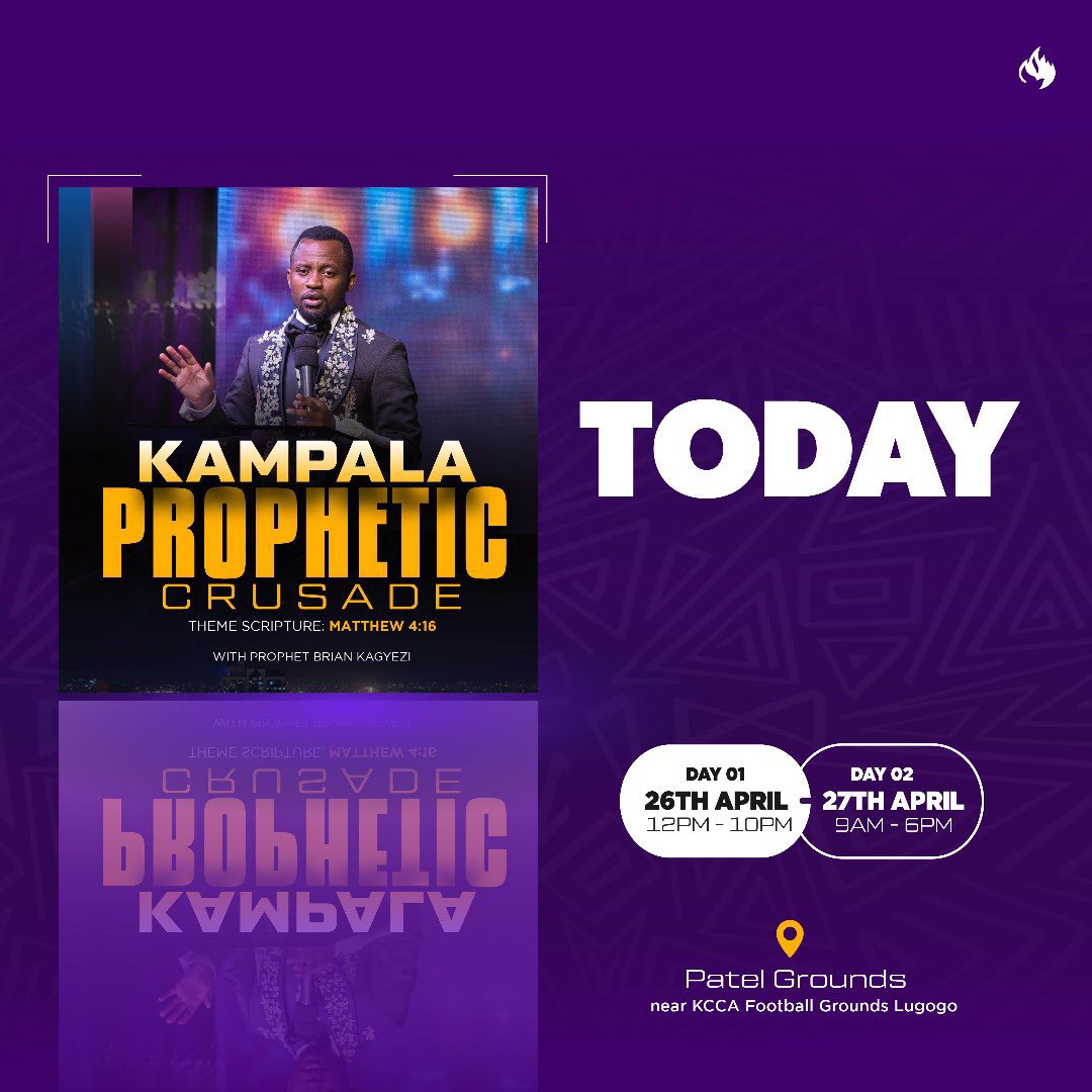 Day 2 is here🥳 Purpose to be part of this move today starting at 2pm Our expectation will not be cut short because our God is faithful and unlimited. #KampalaPropheticCrusadePatelGrounds