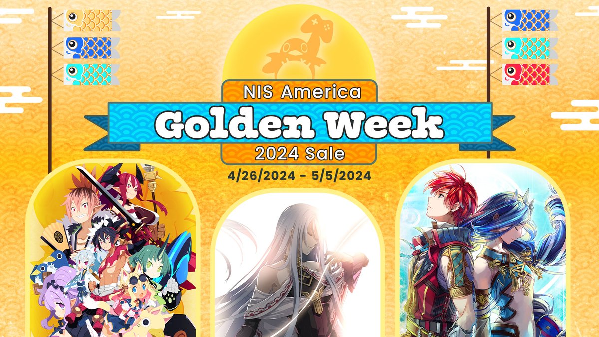 These JRPGs are as good as gold, and they're all on sale in the Golden Week Sale at Nintendo eShop! 🛒 Save up to a whopping 90% on strategy, action, and story-packed games like: ✨Disgaea 7 ✨Trails into Reverie ✨Ys VIII Find all the deals here👇 nintendo.com/us/store/sales…