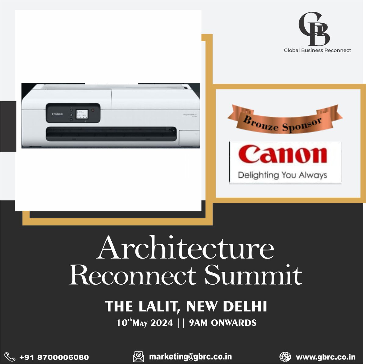 Having CANON India as a Bronze Sponsor for the Architecture Reconnect Summit is indeed a significant boost to the event. happening on May 10th, 2024 at The Lalit, New Delhi.
Their support will contribute to the success and impact of the summit.

#architecturereconnectsummit #GBRC