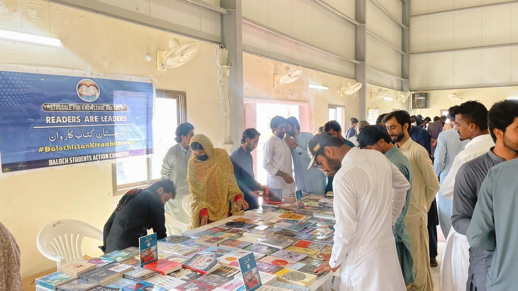 A one day book fair held at University of Turbat on the name #BalochistanKitabKarwan by Baloch Students Action Committee @BsacTurbat. 
Books from various subjects along the organisational published books were stalled.