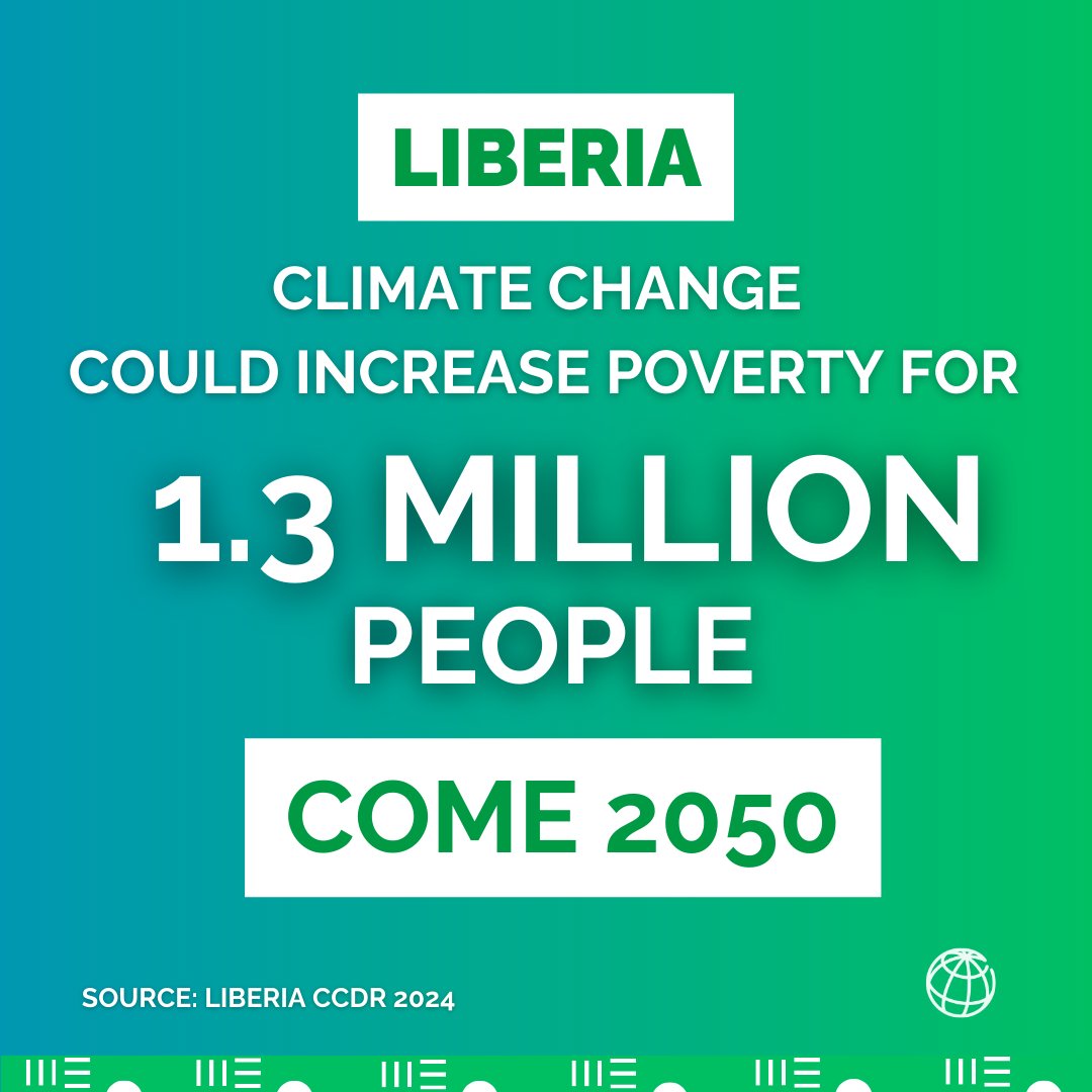 It is time to act! Despite being one of the countries with the lowest Greenhouse Gas (#GHG) emissions, #Liberia is highly impacted by #ClimateChange. 

Discover recommended actions to change course in the #LiberiaCCDR:  wrld.bg/ORQj50RnTMH

#LivablePlanet