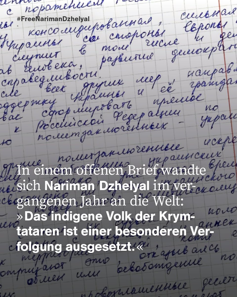 Heute wird #NarimanDzehlyal 44 Jahre alt. Doch statt mit seiner Familie zu feiern, sitzt er in einem russischen Gefängnis. Und das bereits seit 964 Tagen. Nariman ist Vizevorsitzender des Medschlis, der Vertretung der Minderheit der Krymtataren. 1/4 #FreeNarimanDzehlyal