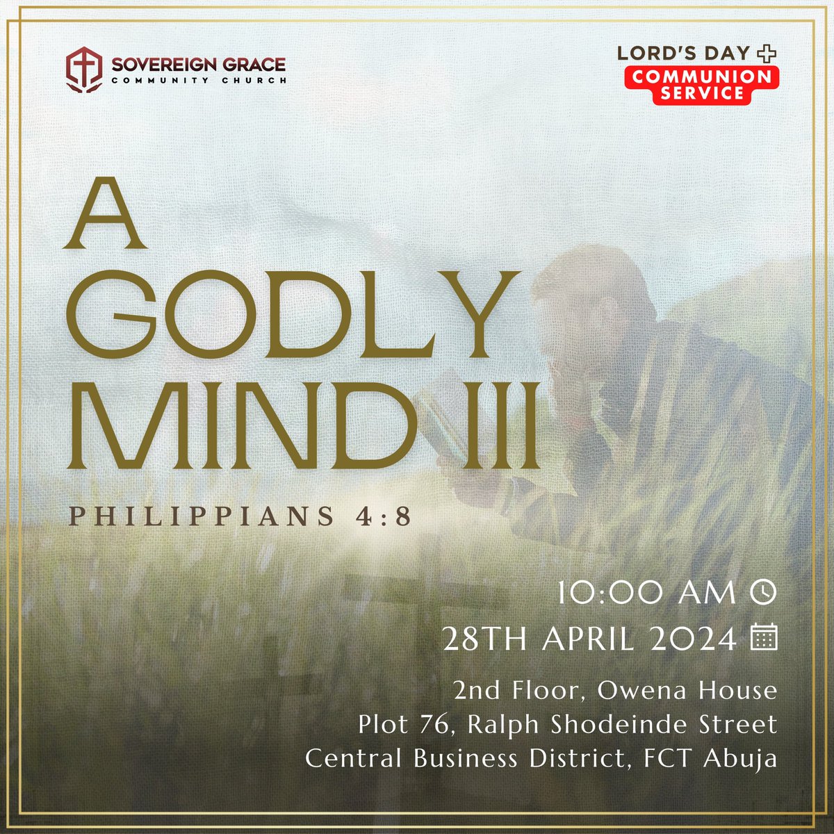 You're invited to join us tomorrow as we continue our journey through this most edifying series on what it means to have A Godly Mind.