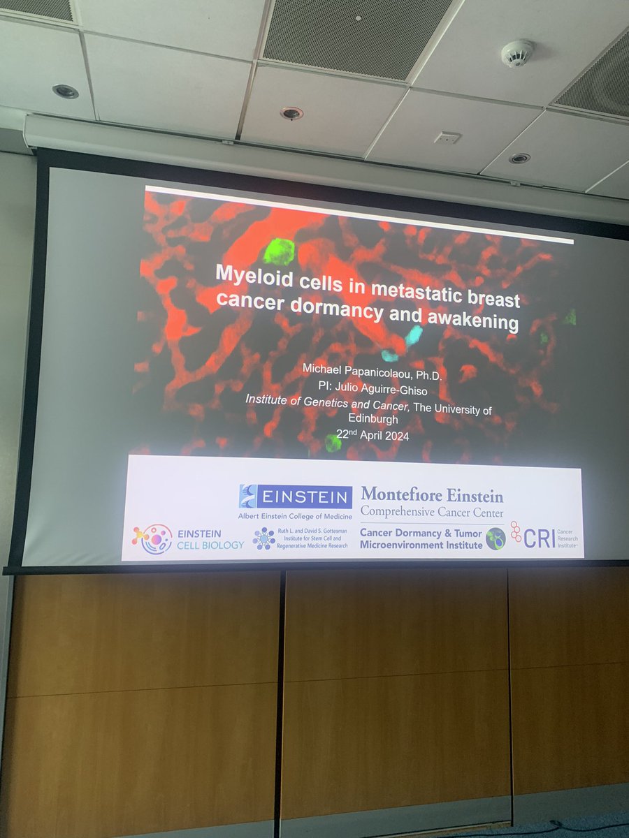 An absolute pleasure to host @micpapanicolaou at @EdinburghUni to learn about how myeloid cells regulate breast cancer metastatic dormancy and awakening. Such amazing work! @CRUK @Einsteinmed @JAguirreGhiso