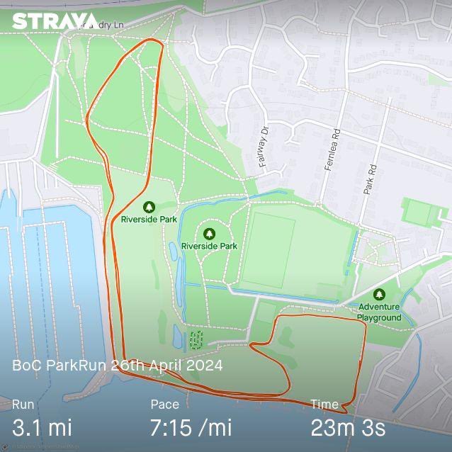 Morning @runningpunks BoC ParkRun time again. Pushed a bit too hard on lap 1, felt depleted on lap 2. ParkRun playlist shuffle powering me round to The Levellers, @therapyofficial @MassiveWagons @GingerWildheart and The Offspring 🤘