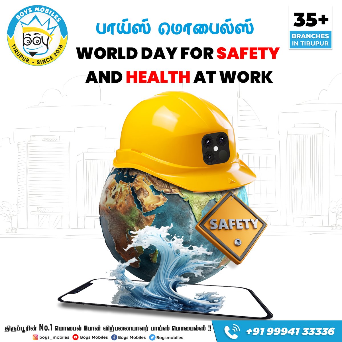 On this World Day of Health and Safety at Work, let's pledge to make every workplace a haven of well-being and security.

#Boysmobiles #WorkSafetyMatters #HealthyWorkplaces #SafetyFirstAlways #SafeAtWork #WorkWellness #PreventAccidents #EmployeeSafety #SafeWorkEnvironment