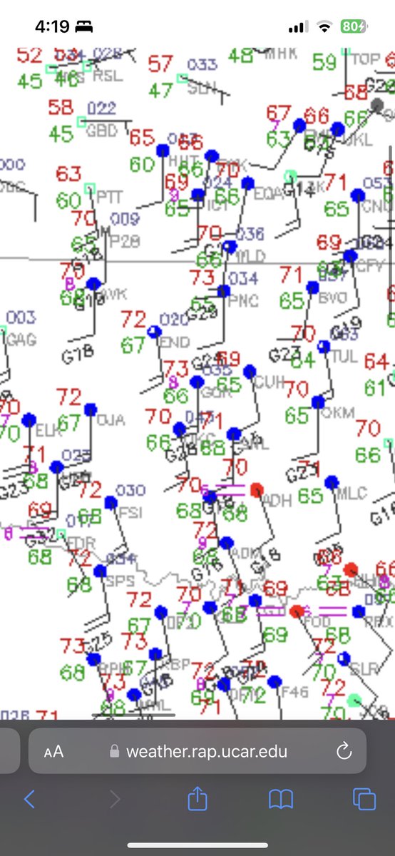 @BrokerWx OKC now at 70/66. Will probably have a nice sounding at 7am