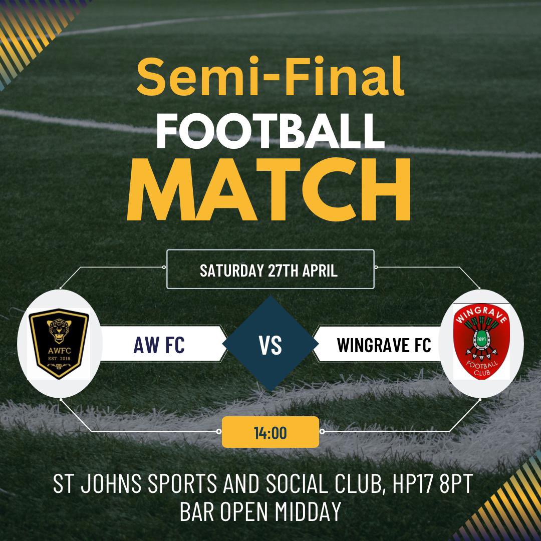 Semi final at home today, come and support! UP THE AW