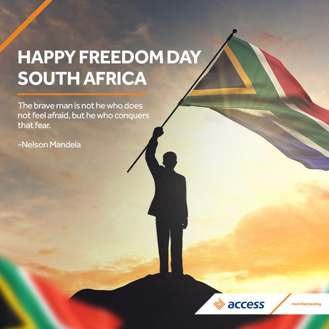 The words of Mandela will forever be etched into the hearts of thousands of South Africans as they celebrate today. We celebrate with our @accessbank_sa family on this glorious day, where we remember not just the cost of freedom but why we value it. Happy Freedom Day!…
