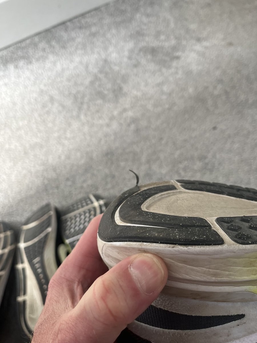 @nikestore @Nike I’ve ran in Nike Structure for many years and always get over 400 miles from a pair. My new Structure 25 have done less the 100miles and the sole is peeling off.
Time to look for a new brand to run in
