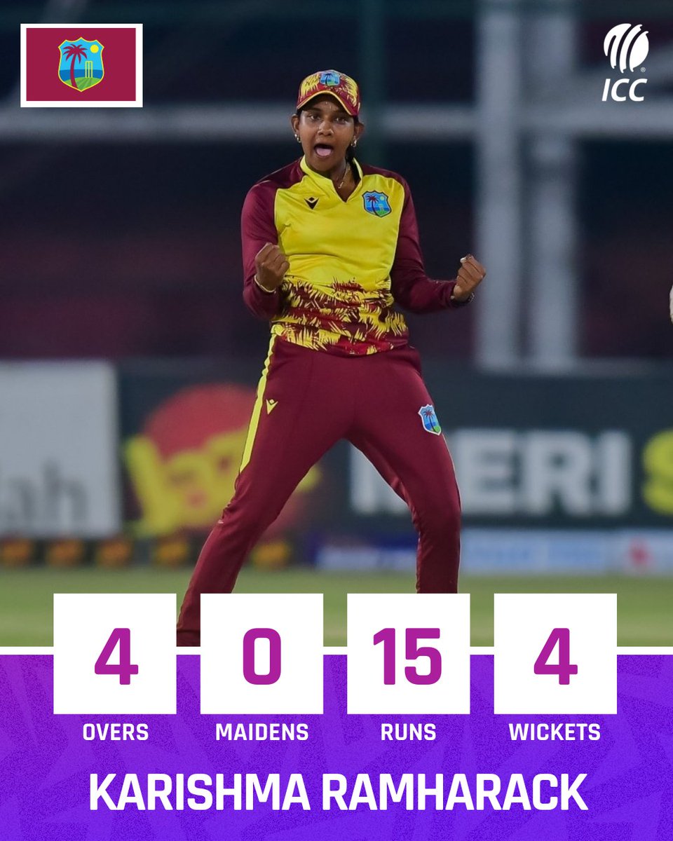 Karishma Ramharack recorded her best bowling figures in West Indies’ thrilling final-over victory over Pakistan in the opening T20I ✨

#PAKvWI first T20I scorecard 📝: bit.ly/3UjTlBN