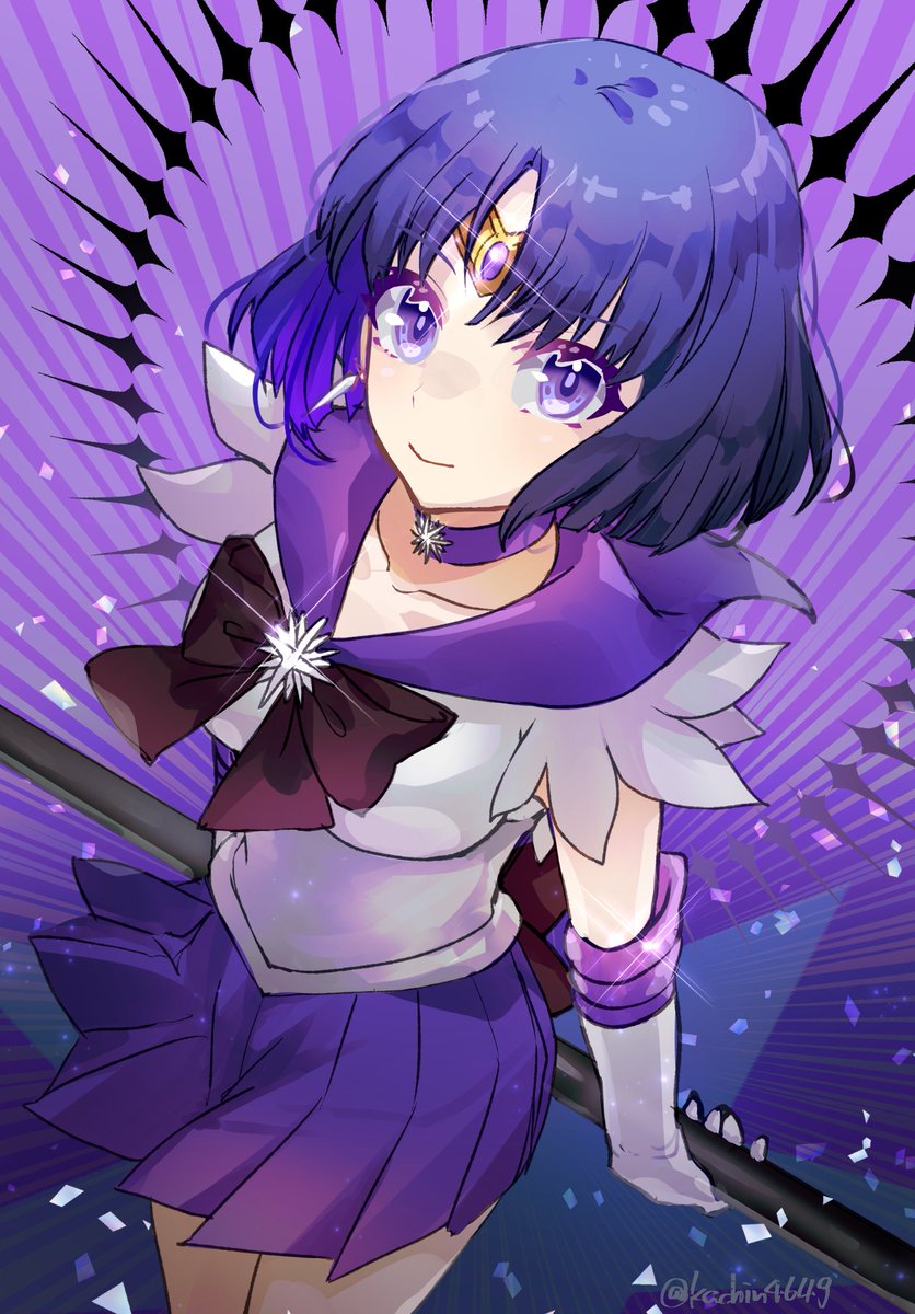 sailor saturn ,tomoe hotaru 1girl solo looking at viewer short hair shirt skirt gloves  illustration images