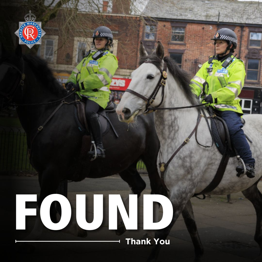 #UPDATE | Thank you to everyone who shared our appeal from last night for Wendy who was last seen in #Salford. She was located this morning by our officers safe and well.