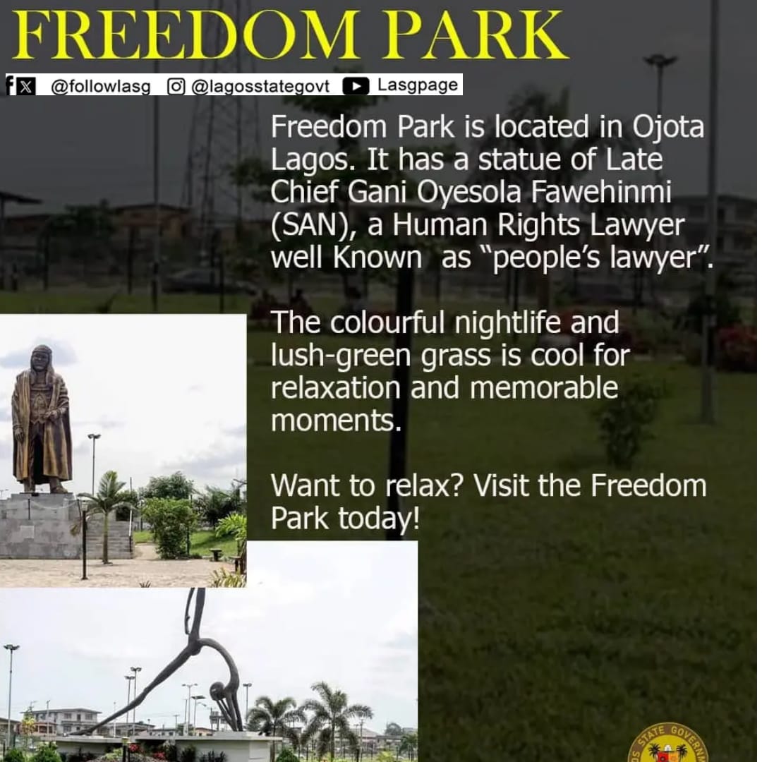 Parks and Gardens

@jidesanwoolu @drobafemihamzat @gboyegaakosile @gbenga_omo @LASPARKLagos @BSaluHundeyin @Mr_JAGs 
#ParksAndGardens
#FreedoomPark
#LASG #AGreaterLagosRising