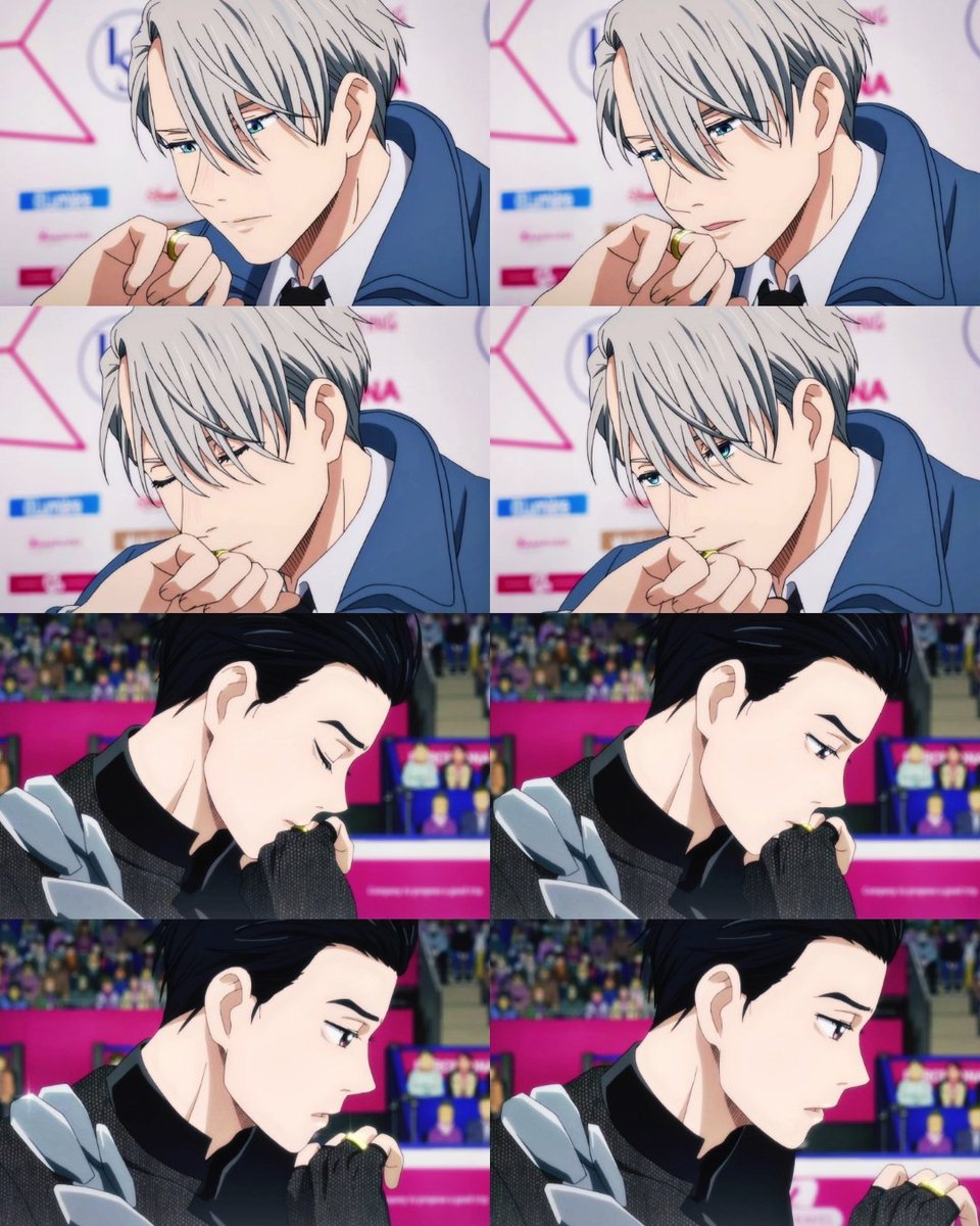 victuuri kissing their rings as a good luck charm lives in my head rent free.😩💕