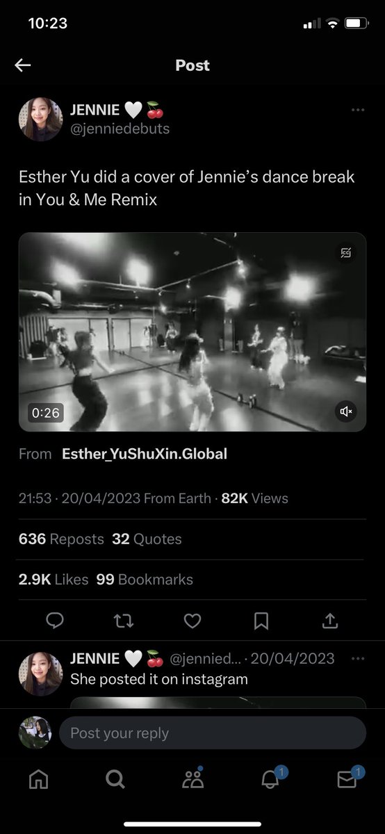 The cooperation being Esther yu who is the biggest fan girl of Jennie who covered you and me and solo , copys her iconic outfits and does not hide her love for her nice try 😭😭😭 at least make the lie believable