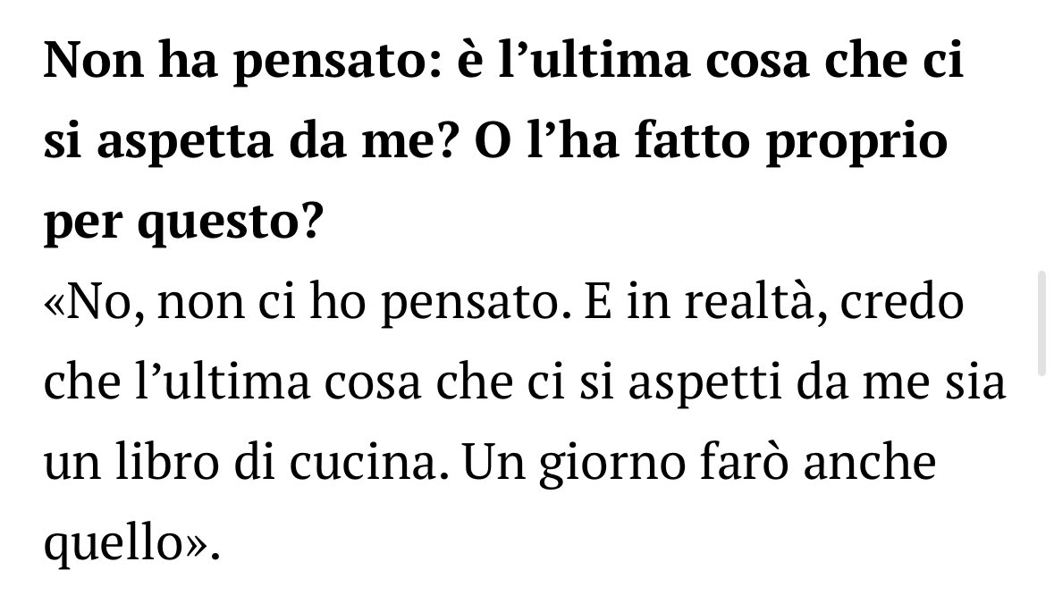 Il mio passaggio preferito dell’intervista a Lilli Gruber. Oggi su @lastampa