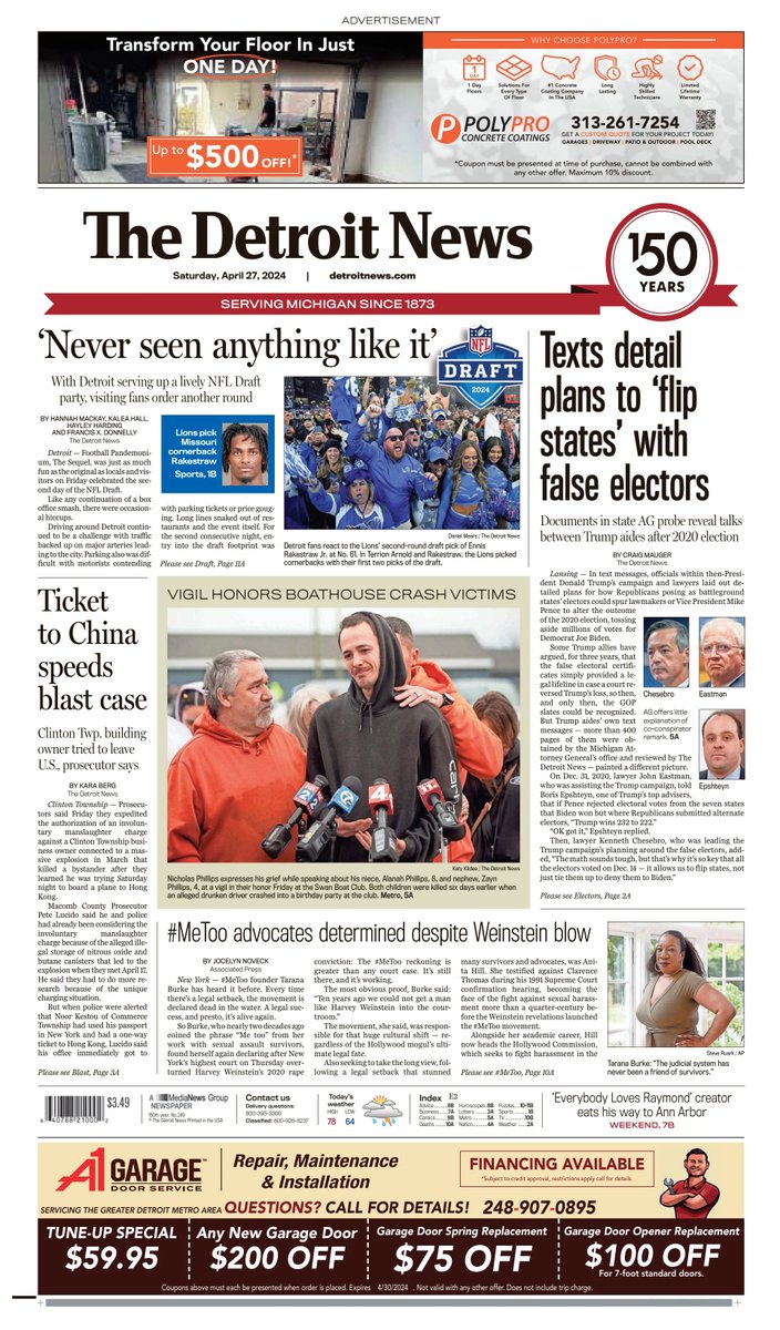 🇺🇸 Texts Detail Plans To Flip States With False Electors ▫Documents in state AG probe reveal talks between Trump aides after 2020 election ▫@CraigDMauger ▫is.gd/masK0e 👈 #frontpagestoday #USA @detroitnews 🇺🇸