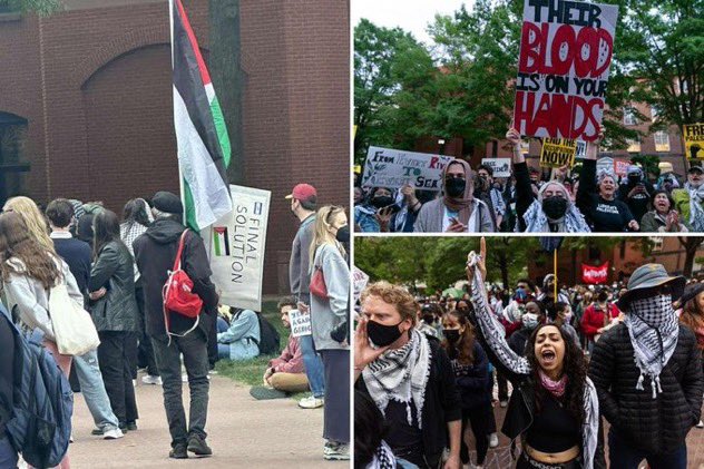 OMG, now they want to exterminate all Jews ~ ~ Horror as GWU protester carries sign with Nazi ‘final solution’ call for extermination of Jews nypost.com/2024/04/26/us-…