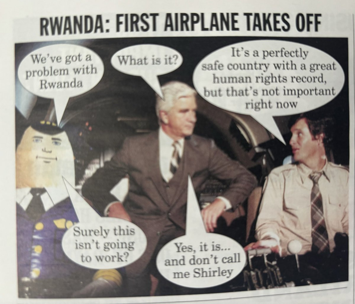 Private Eye on it over Rwanda flights
