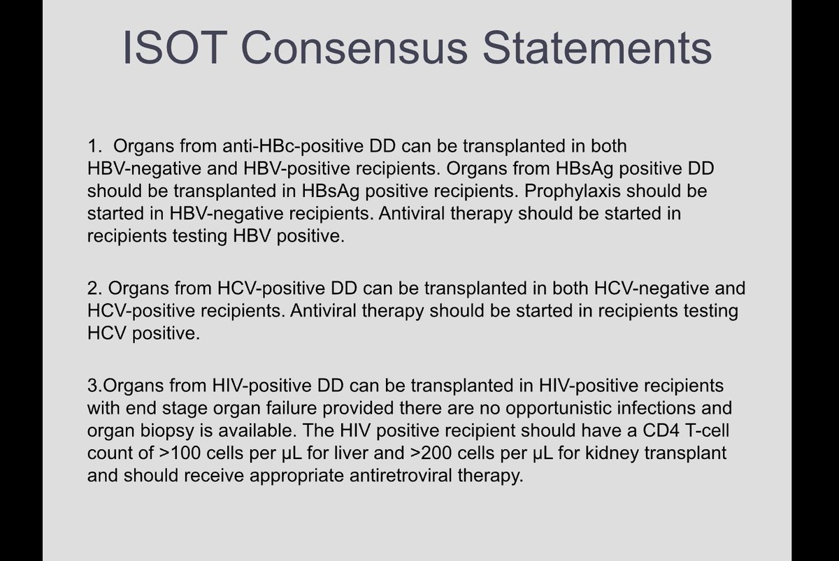 @IndiaSoTx consensus statements on HBV/HCV/HIV donors #ISOTMIDTERM