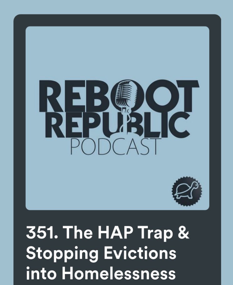 The @RebootPod - The HAP Trap with Wayne Stanley of @SimonCommunity is out now everywhere. #HousingCrisis #RentalCrisis #GenerationLockedOut Apple: podcasts.apple.com/ie/podcast/351… Spotify: open.spotify.com/episode/2BCwlh…