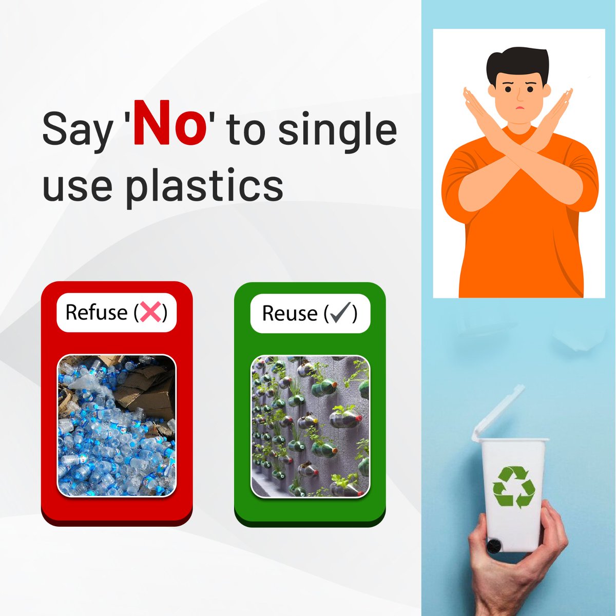 Let's take a stand against single-use plastics and embrace reusable alternatives to protect our planet. #SayNoToSUP