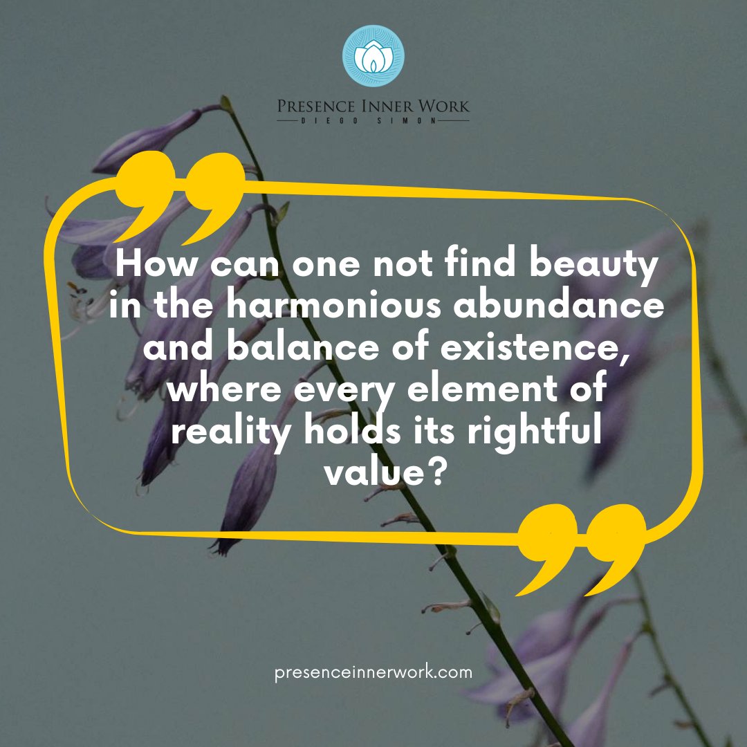How can one not find beauty in the harmonious abundance and balance of existence, where every element of reality holds its rightful value?
#selflovethreads #selflover #mindbodysoul #selfhelp  #meditationcoach #meditationtools #diegosimon #presenceinnerwork #innerwork #innergrowth